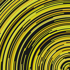 Poster - Yellow circular abstract background - vector illustration from concentric circular lines