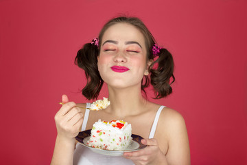 girl with sweet dessert