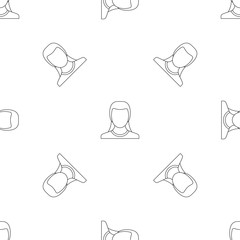 Sticker - New woman avatar pattern seamless vector repeat geometric for any web design