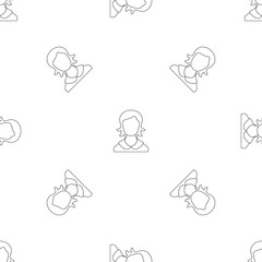 Poster - female user pattern seamless vector repeat geometric for any web design