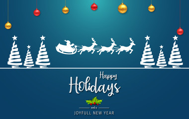 Wall Mural - happy holidays and joyful new year greeting card. happy holidays and joyful new year vector design.