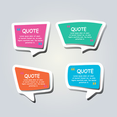 Colored text bubbles set balloons speech design vector template background.