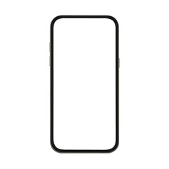 Wall Mural - black smart phone with blank screen isolated on white