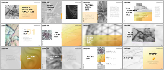Wall Mural - Minimal presentations design, portfolio vector templates with elements on white background. Multipurpose template for presentation slide, flyer leaflet, brochure cover, report, marketing, advertising.