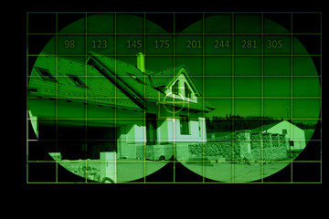 Wall Mural - Unfinished House through night vision