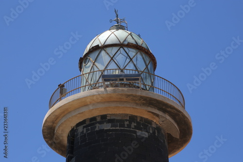 Foto  La lanterne du phare de Punta Jandia construit en 1864 sur l'île de Fuerteventur