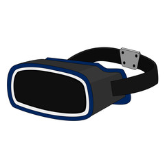 Isolated modern vr headset technology device display , vector icon