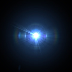 Solar Lens flare light special effect on Black background