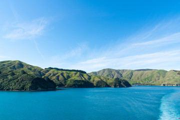 Wall Mural - South Island coastline from ferry crossing