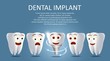 Dental implant vector poster or banner template