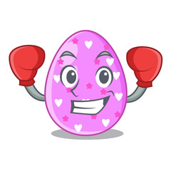 Sticker - Boxing easter egg cartoon clipping on path