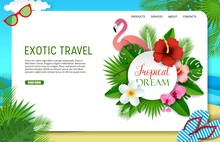 Vector Paper Cut Exotic Travel Landing Page Website Template