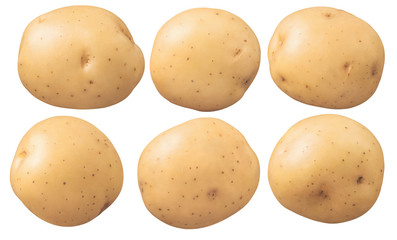 Wall Mural - New potatoes set isolated on white background