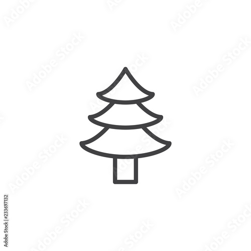 Coniferous Forest Outline Icon Linear Style Sign For Mobile
