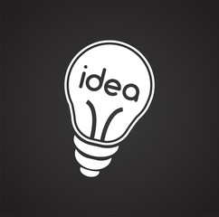 Coworking idea bulb on black background icon