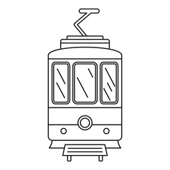 Poster - city tramcar icon. outline city tramcar vector icon for web design isolated on white background