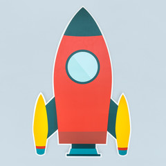 Sticker - Launch rocket icon isolated