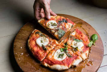 Wall Mural - Homemade pizza food photography recipe idea