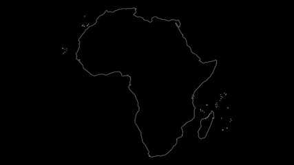 africa continent map outline animation