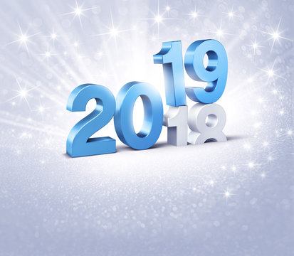 Happy New Year 2019 greeting card symbol