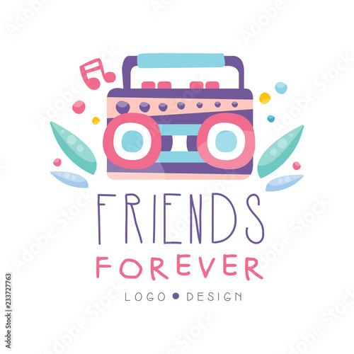Friends Forever Logo Design Happy Friendship Day Creative Label