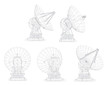 © coffeemill - vector set. Radio antenna. astronomy and space research