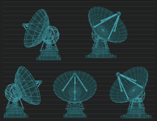 Wall Mural - abstract vector. Radio antenna. astronomy and space research