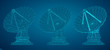 © coffeemill - vector set. Radio antenna. astronomy and space research