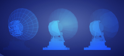 Wall Mural - vector set. radio antenna. astronomy and space research