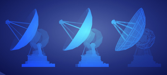 Wall Mural - vector set. radio antenna. astronomy and space research