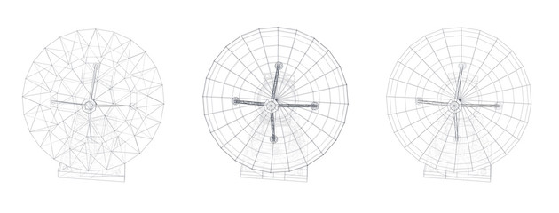 Wall Mural - vector set. radio antenna. astronomy and space research