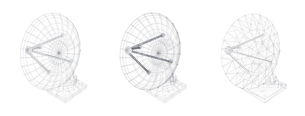 Wall Mural - vector set. radio antenna. astronomy and space research