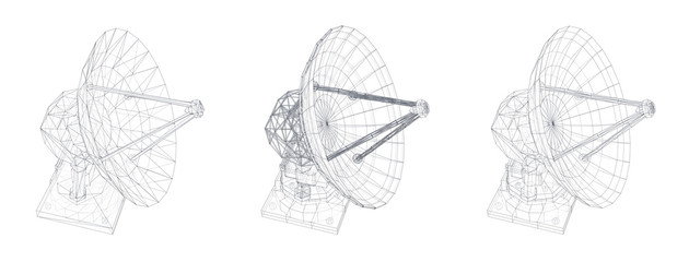 Wall Mural - vector set. radio antenna. astronomy and space research