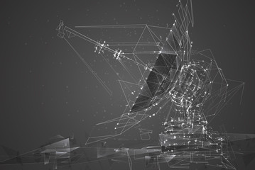 Wall Mural - abstract vector. radio antenna. astronomy and space research