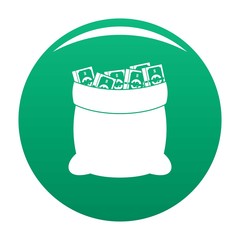 Poster - Big bag money icon. Simple illustration of big bag money vector icon for any design green