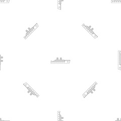 Poster - Boat in ocean pattern seamless vector repeat geometric for any web design