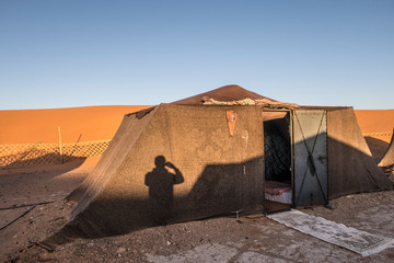 Wall Mural - berber nomads camp in sahara desert, morocco