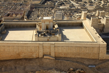 Model of Holy Jewish Temple in Jerusalem, Israel