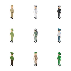 Poster - Career development icons set. Isometric set of 9 career development vector icons for web isolated on white background
