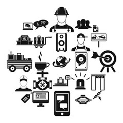 Poster - Backing icons set. Simple set of 25 backing vector icons for web isolated on white background