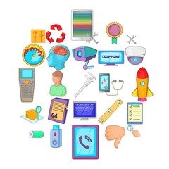 Poster - Remote support icons set. Cartoon set of 25 remote support vector icons for web isolated on white background