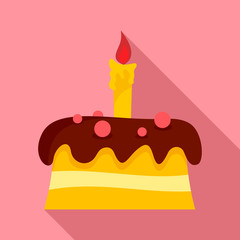 Sticker - Small cake icon. Flat illustration of small cake vector icon for web design