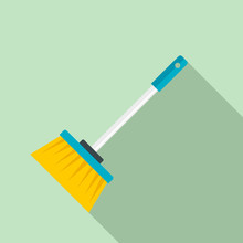 Broom Brush Icon. Flat Illustration Of Broom Brush Vector Icon For Web Design