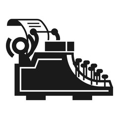 Poster - Desk typewriter icon. Simple illustration of desk typewriter vector icon for web design isolated on white background