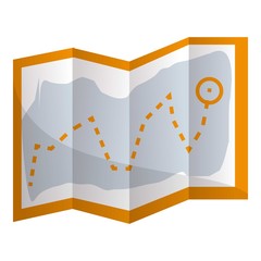 Poster - Hiking map icon. Cartoon of hiking map vector icon for web design isolated on white background