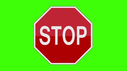 sign stop green screen