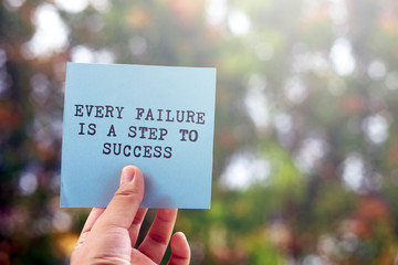 Wall Mural - Inspirational life quotes - Every failure is a step to success.