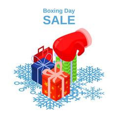 Poster - Boxing day sale concept background. Isometric illustration of boxing day sale vector concept background for web design