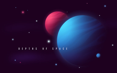 Wall Mural - Deep space sci-fi abstract vector illustration, background, post