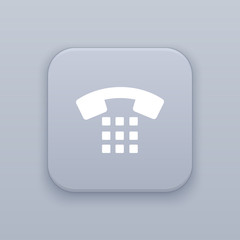 Poster - Telephone number keypad, gray vector button with white icon